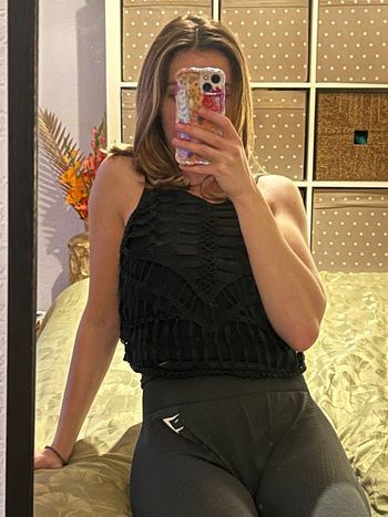 Top crochet noir H&M