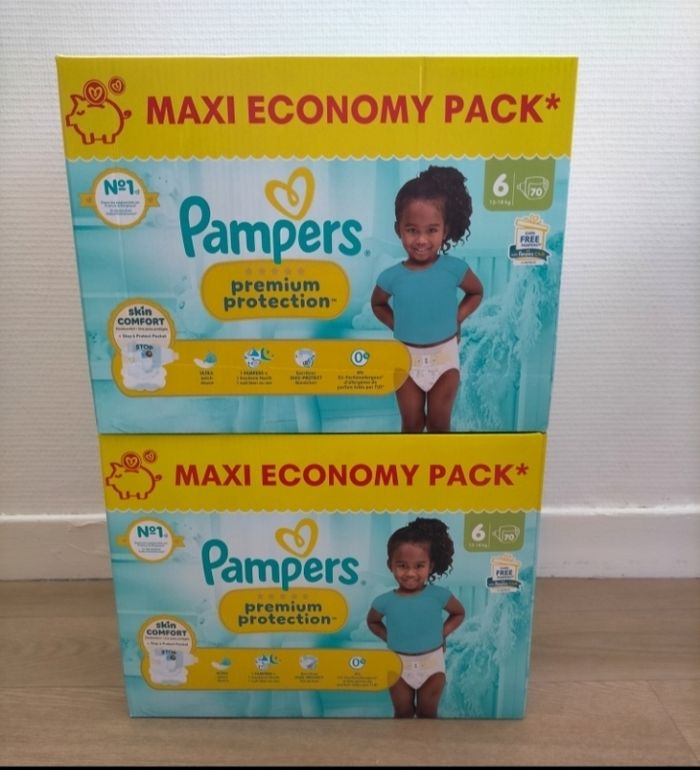 Lot couches Pampers premium taille 6