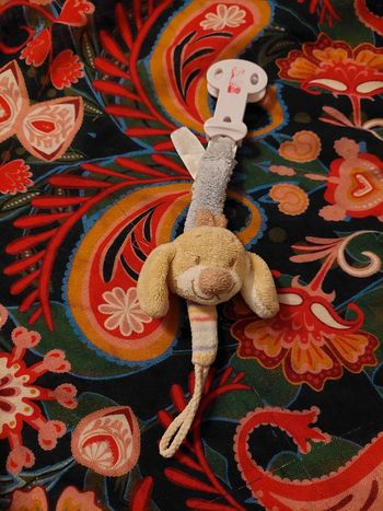 Nattou - doudou attache tétine chien Les Zamis