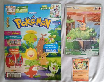 Carte pokémon Jumbo Victini 208 + 1 magazine avec 1 petit poster dedans. Fr