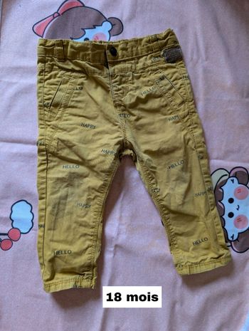 Pantalon jaune tape à l'oeil 18 mois