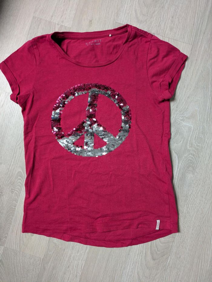 Tee shirt été manches courtes fille à sequins magiques Esprit Taille 10-11 ans
