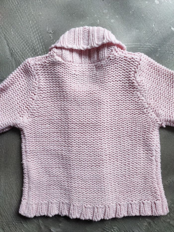 Gilet tricoté fille lisa rose 3 ans - photo numéro 4