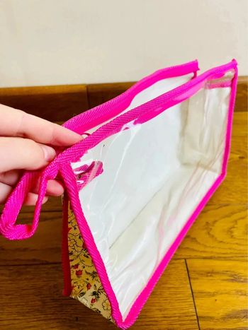 Sublime pochette trousse toilette maquillage blanc et rose