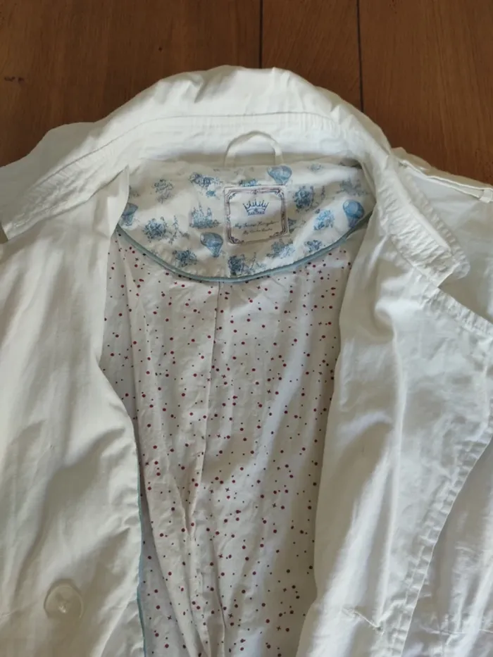 Vend veste longue coton blanc - photo numéro 3