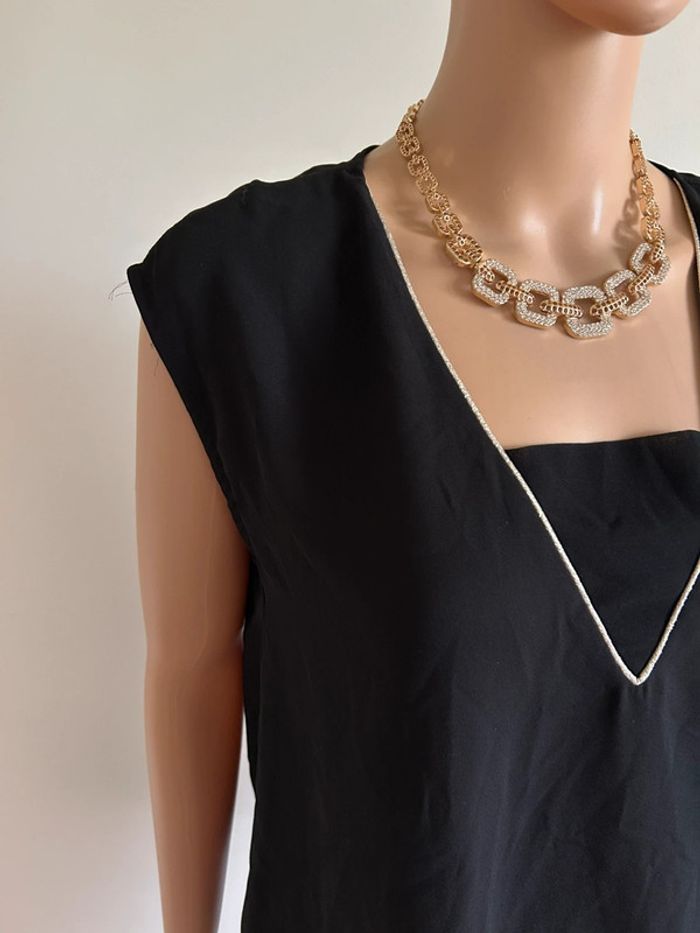 Blouse noire et dorée sans manches Naf Naf taille 36 jamais portée - photo numéro 5