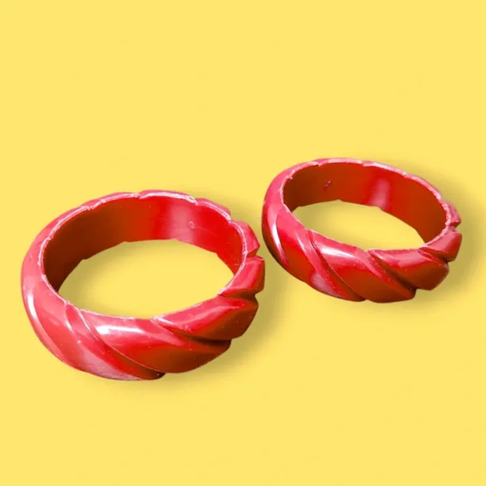 Lot 2 anciens bracelets ,plastique dur, bakélite ? AD - photo numéro 2