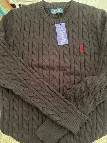 Pull torsadée Ralph Lauren noir taille M ( Homme) 