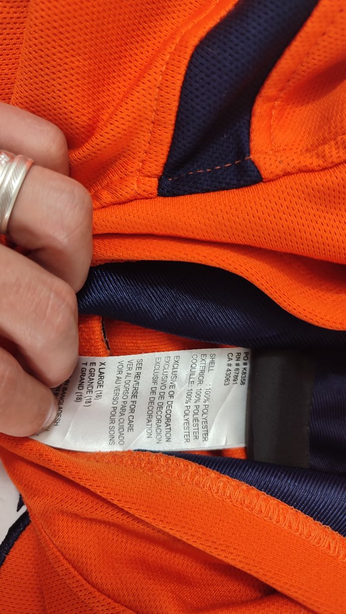 Vêtement Homme sweat sweatshirt à capuche orange NFL Team Apparel taille XL #Retrostreet - photo numéro 5