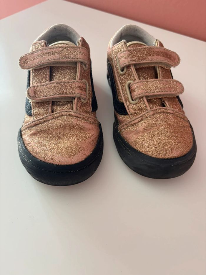 Baskets Vans Old Skool V Party Glitter Black/Gold 26 - photo numéro 3