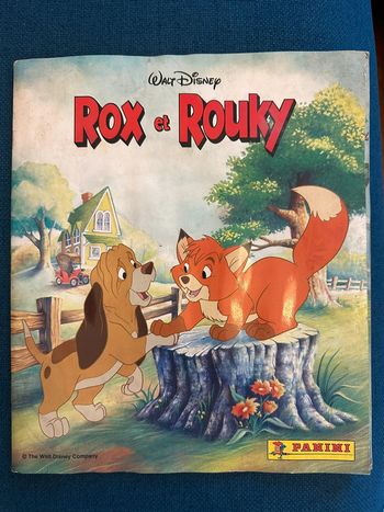 Album Panini ancien Disney Rox et Rouky livre stickers autocollants complet vintage