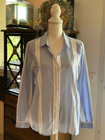 Chemise bleu clair rayée – Taille 42 – Burton of London