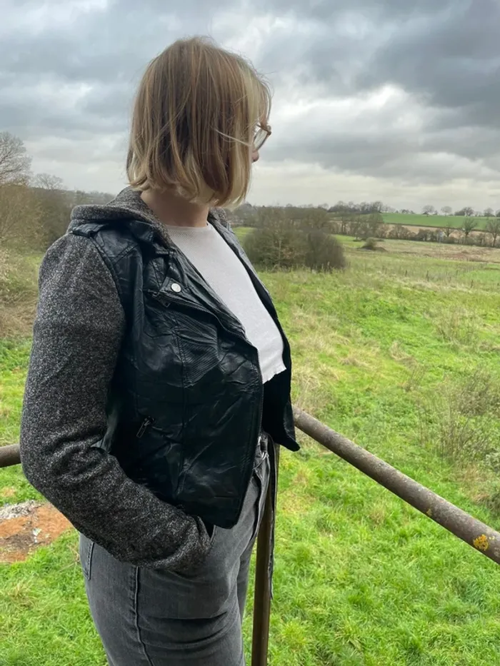 Veste en cuir/laine, "Bombers" - photo numéro 3