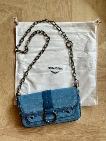 Sac Kate Wallet Glitter Storm édition Kate Moss bleu jean - Zadig&voltaire