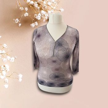 Top marron manches 3/4 - taille 34/36