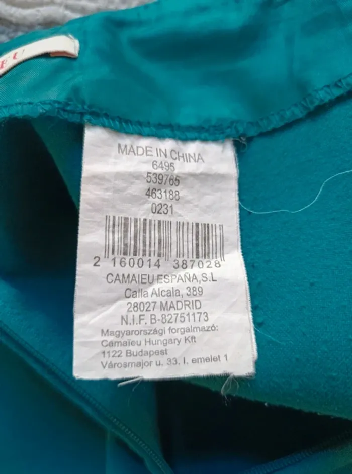 Jupe Camaïeu t.36 turquoise - photo numéro 6