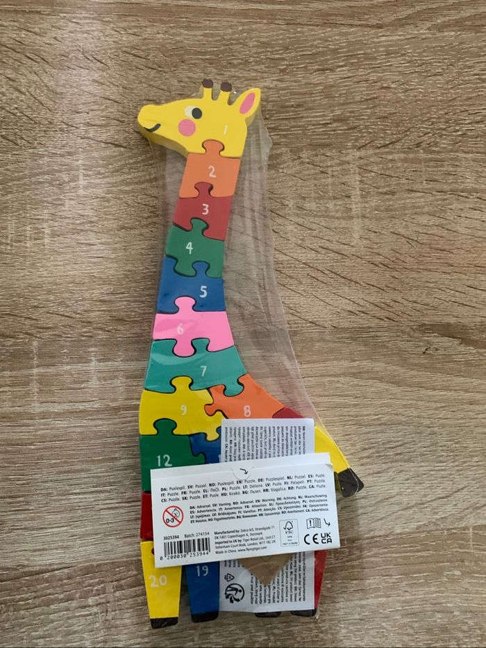 Puzzle des chiffres en bois girafe - photo numéro 3