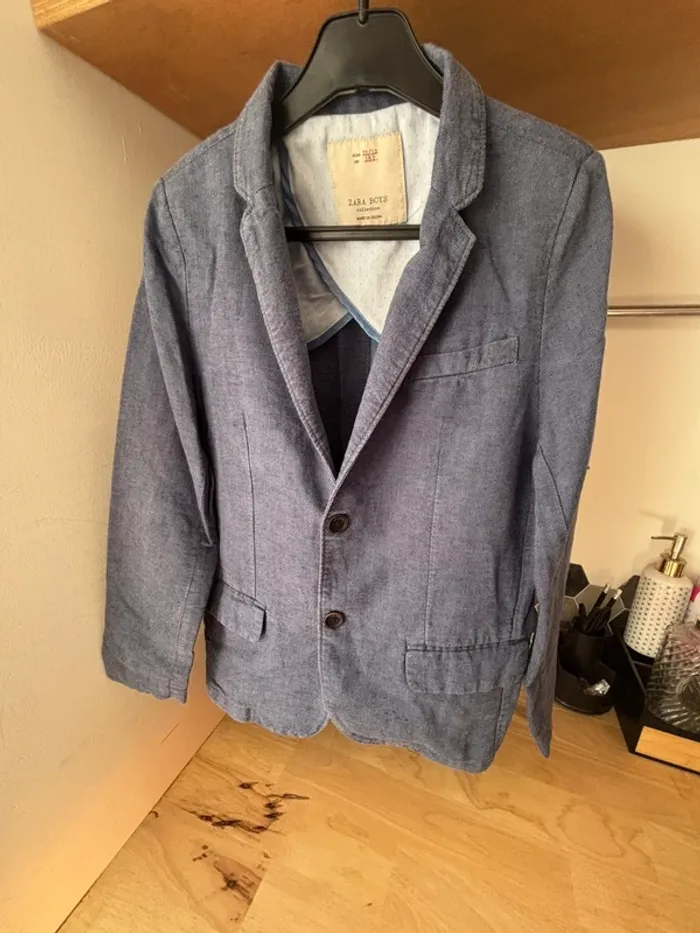 Blazer en lin bleu jean clair • Zara • 11/12 ans - photo numéro 3