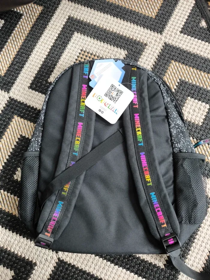 Sac à dos Minecraft galaxy néon logo neuf - photo numéro 2