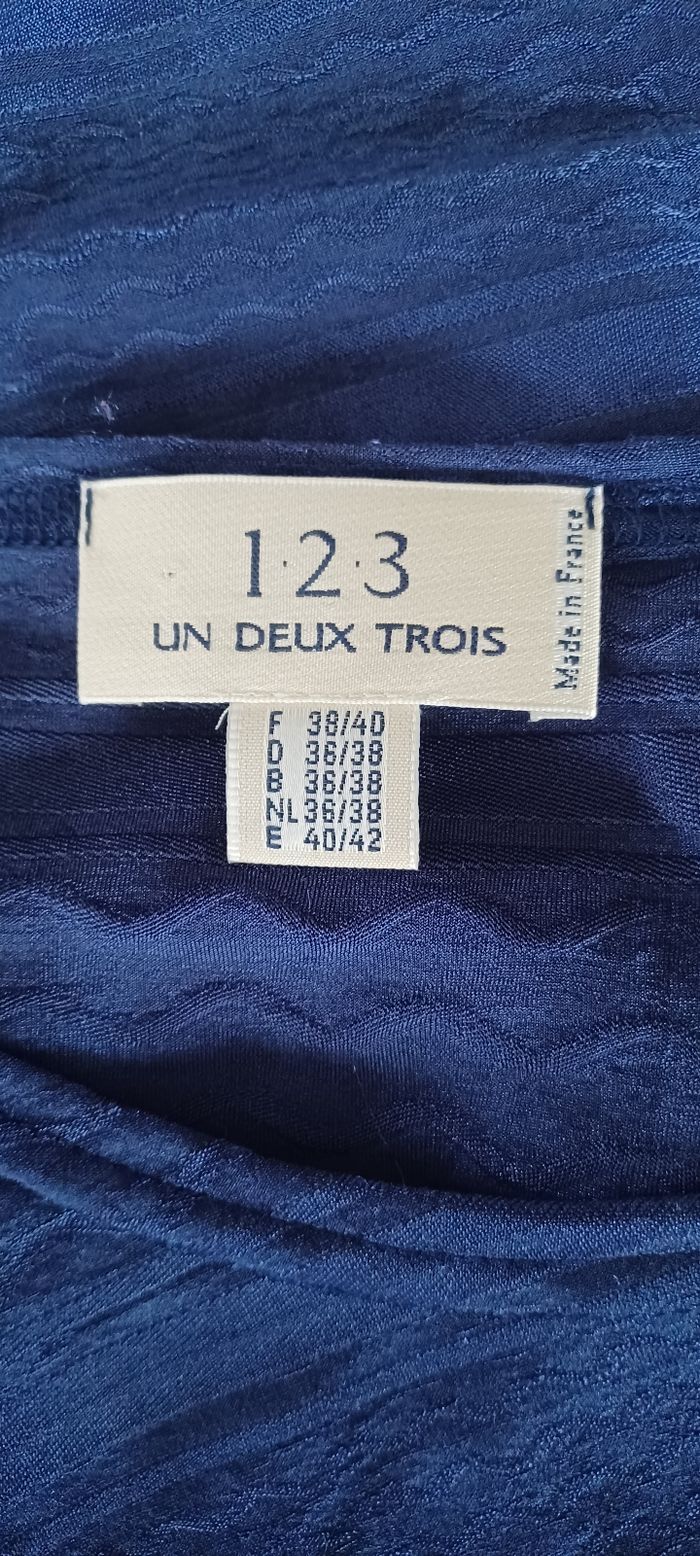 T shirt 123 bleu - photo numéro 4