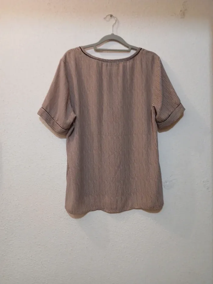 T-shirt a rayures rose/noir " scotch&soda" taille M - photo numéro 4