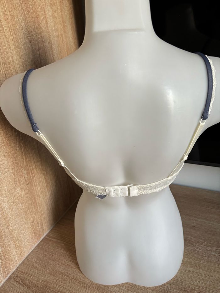 Soutien gorge etam dentelle bleu blanc 90C - photo numéro 4