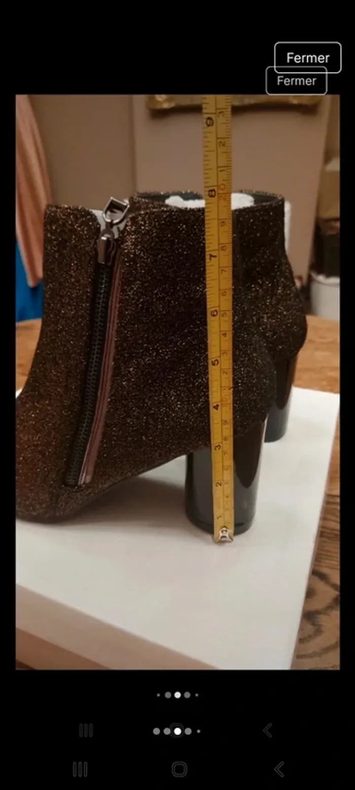 Jolie Bottine I Love Shoes t40 lurex doré neuve - photo numéro 3
