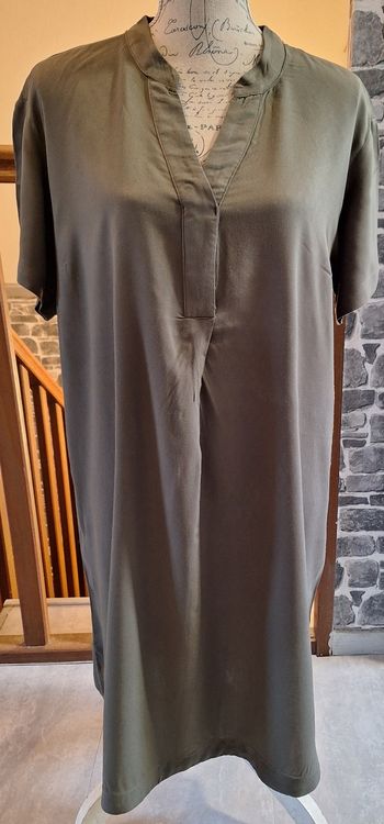 Robe oversize fluide kaki