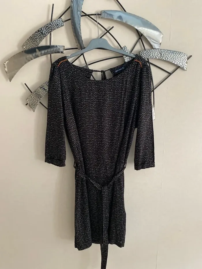 Superbe robe légère bonobo manches 3/4 noire et caramel très joli dos taille L /40 en parfait état