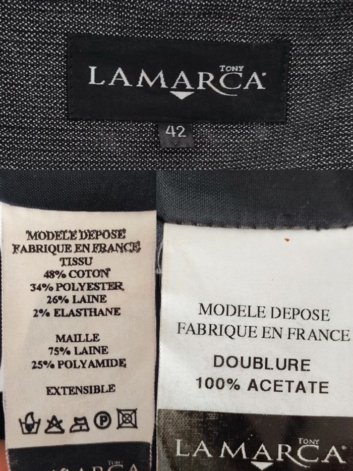 Veste blazer gris maille laine / Tony Lamarca - 36/S ร 38/M - photo numรฉro 14