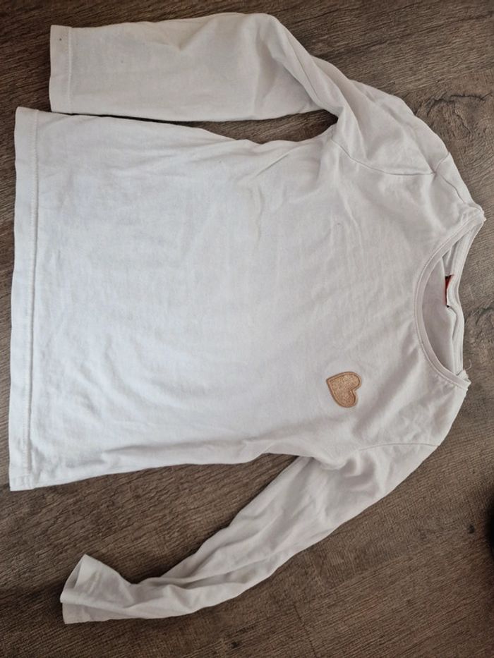 Tee shirt manche courte blanc tape à l'œil