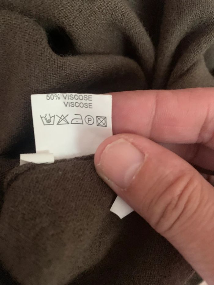 Robe pull Kilky taille M-L kaki perle au col blanc - photo numéro 12