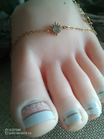 Chaîne de cheville soleil et pierre de labradorite