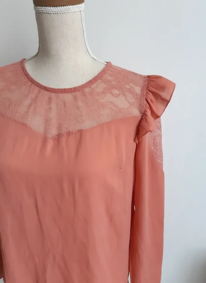 Blouse rose dentelle Gémo T36 - photo numéro 3