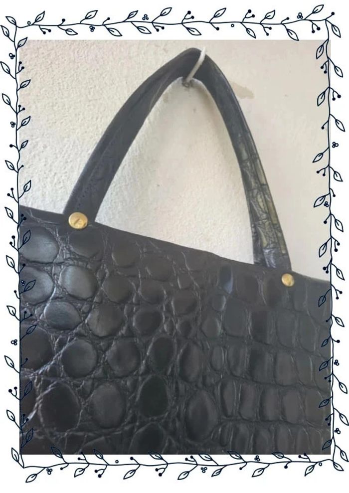Sac noir motif croco - photo numéro 2