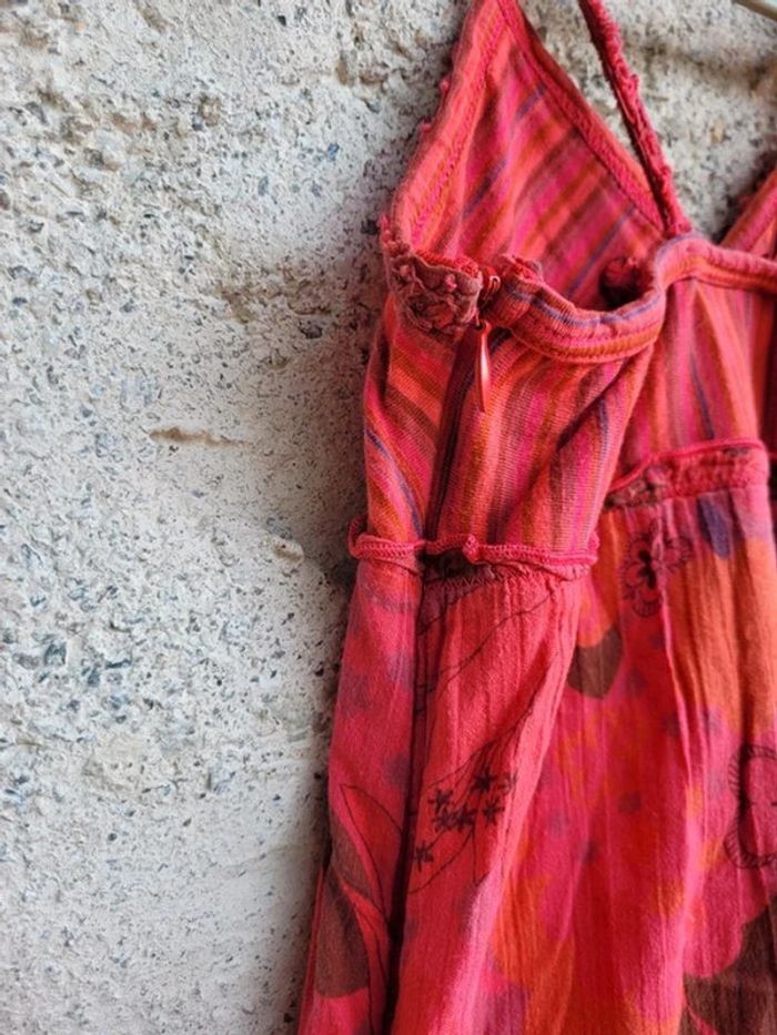 Superbe robe d'été coton IKKS rouge à motifs, 8 ans - photo numéro 8