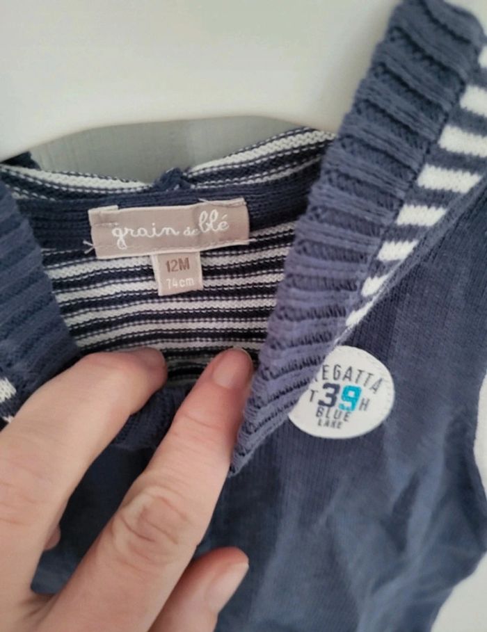 Gilet sans manche garçon grain de blé 12 mois - photo numéro 2