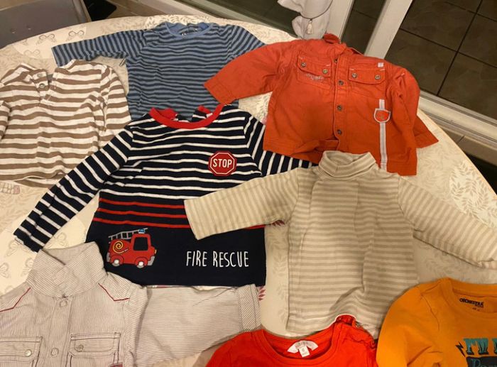 Lot de T-shirt manches longues et court chemise, taille six mois, marque orchestra etc - photo numéro 4