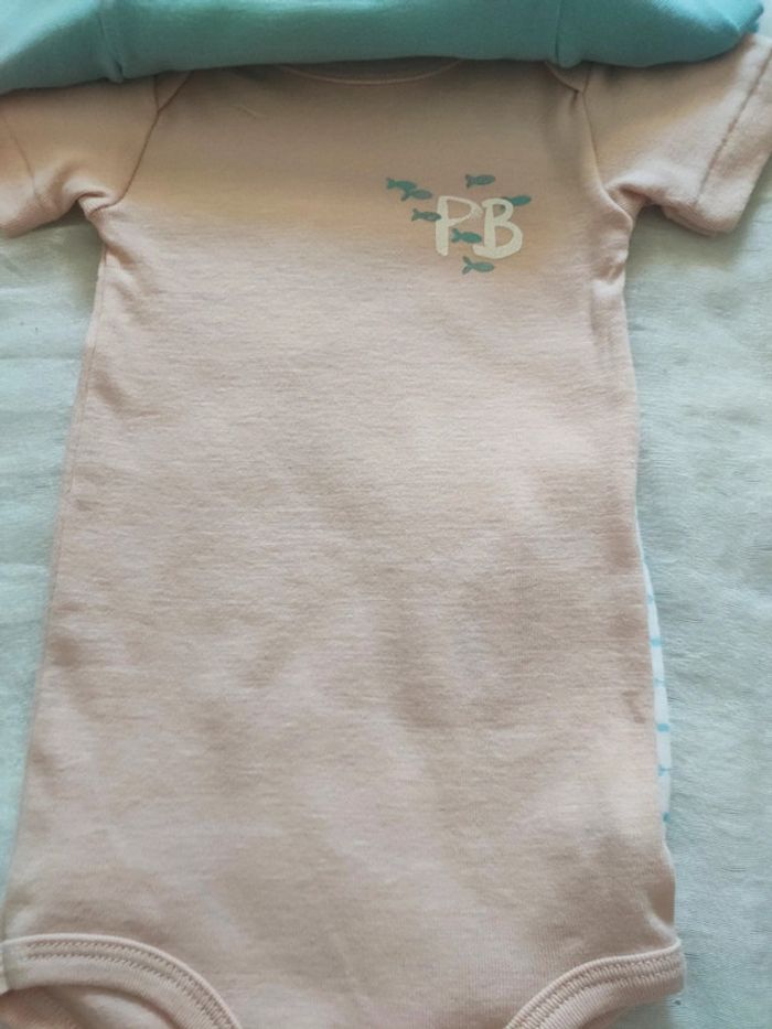Lot de 3 body manches courtes petit bateau bio 6 mois - photo numéro 3
