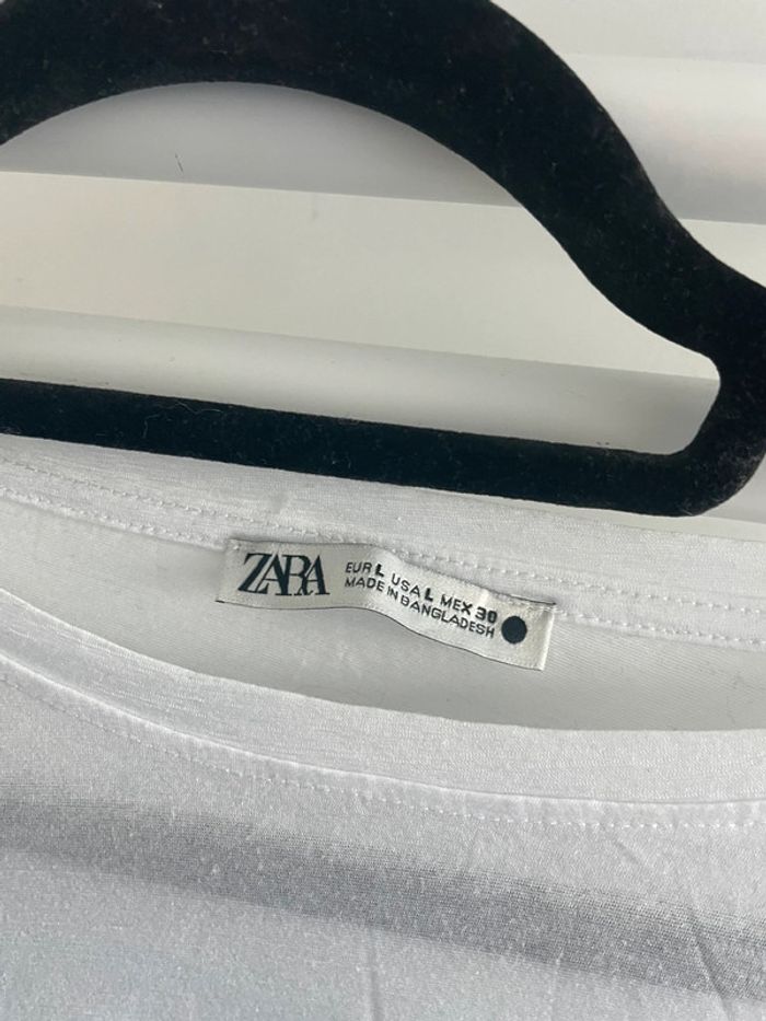 Teeshirt blanc - zara - taille L - photo numéro 2