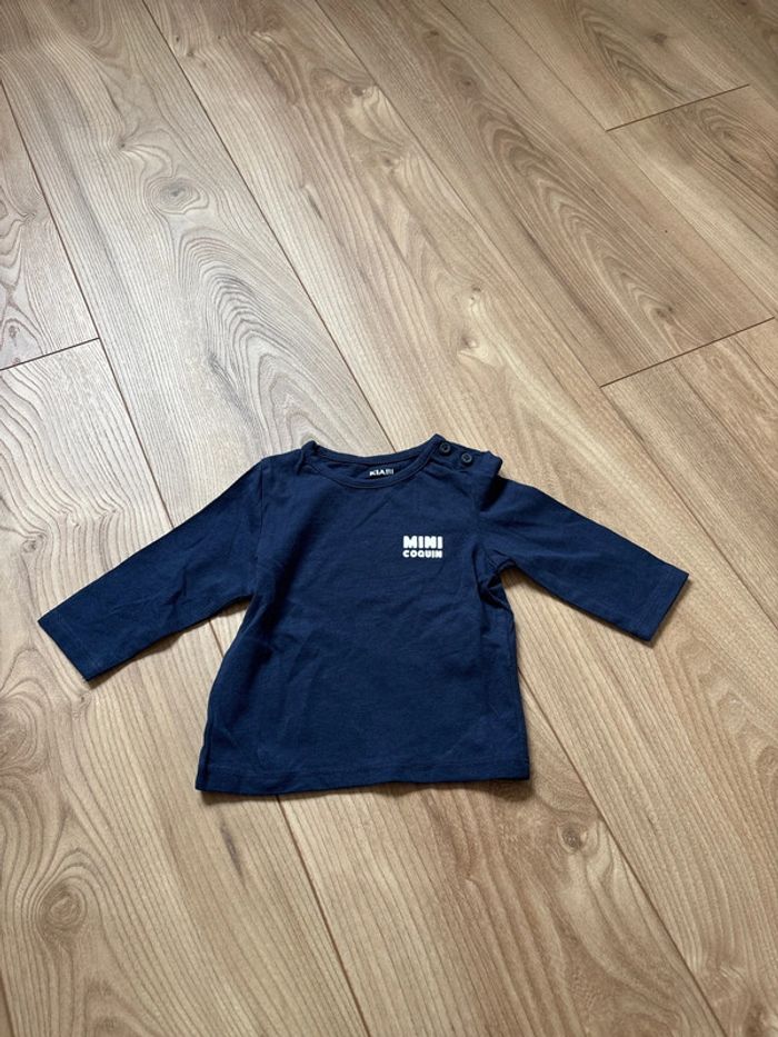 Haut Kiabi 3 mois bleu marine mini coquin