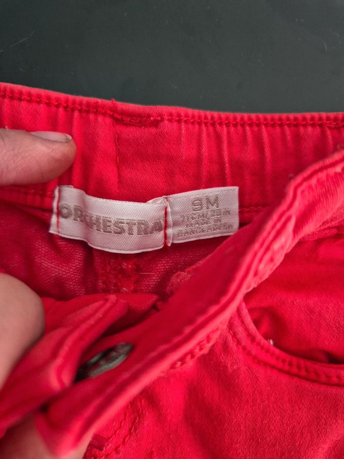 Short en jean rouge 9 mois - photo numéro 2