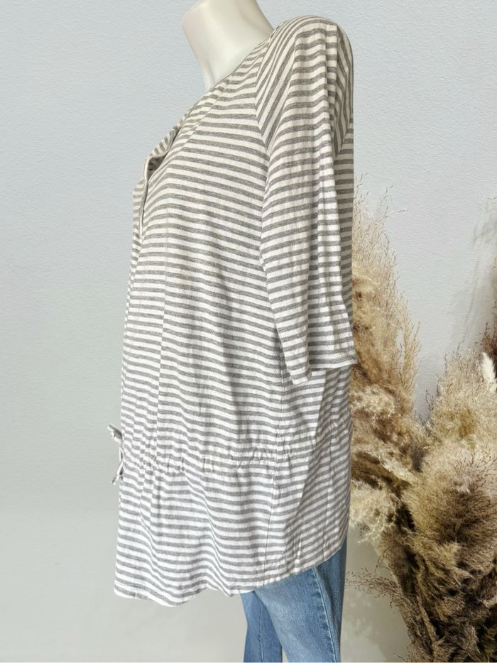 Haut d'allaitement femme kiabi marinière blanc gris - photo numéro 5