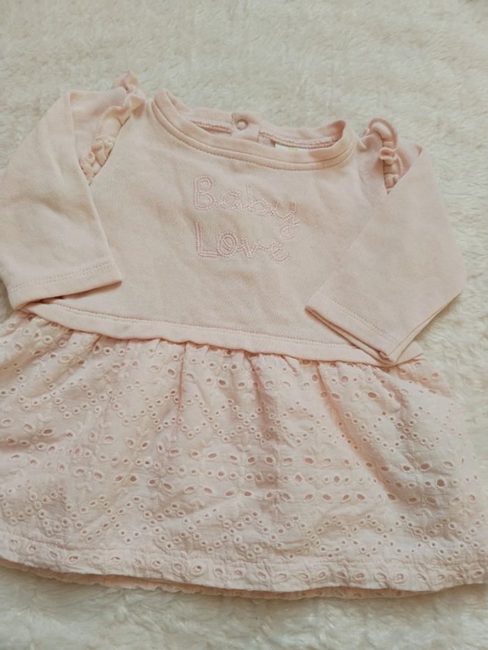 Robe effet broderie toute douce rose pale - photo numéro 2