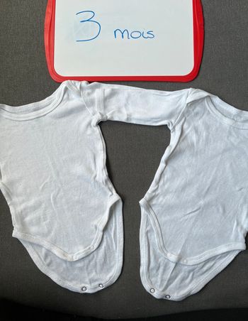 Lot de 2 bodys mixtes taille 3 mois