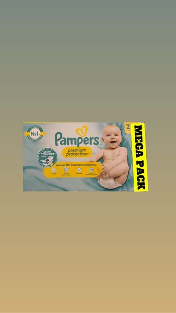 🍼 Pampers Premium Protection Taille 2 – Méga Pack 🧡