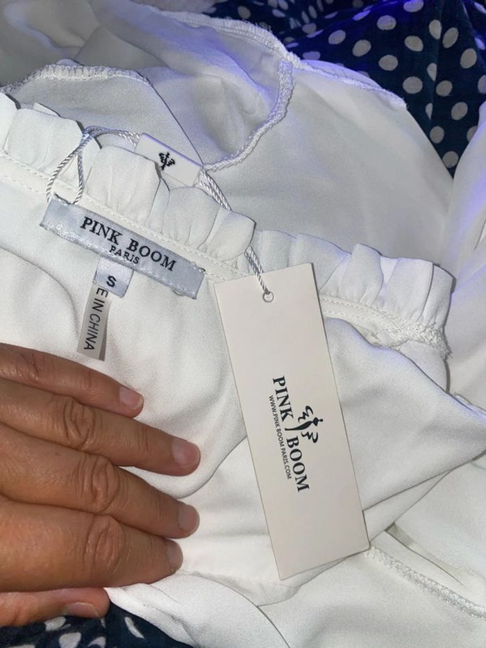 Blouse blanche avec volant Taille S - photo numéro 9