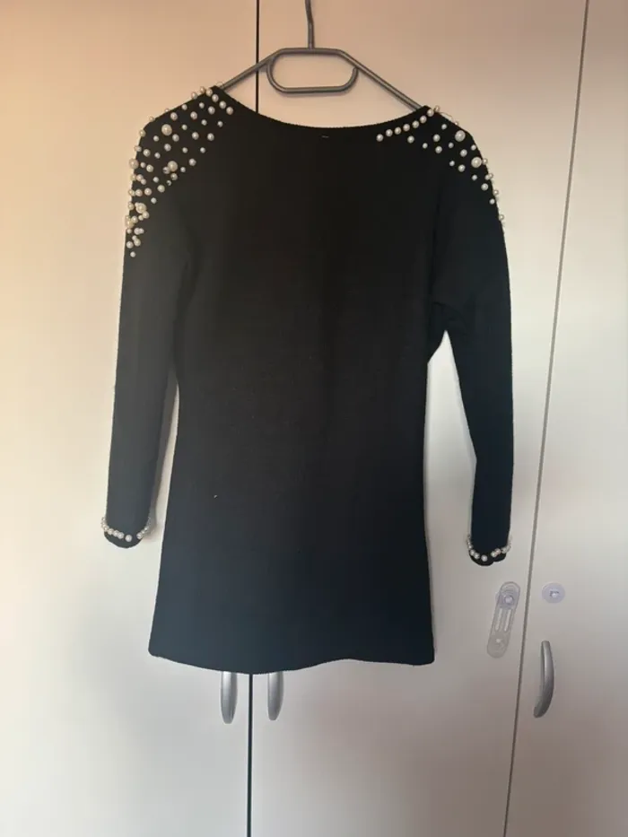 Pull mi long à motif perle dos nu taille s-36 - photo numéro 2