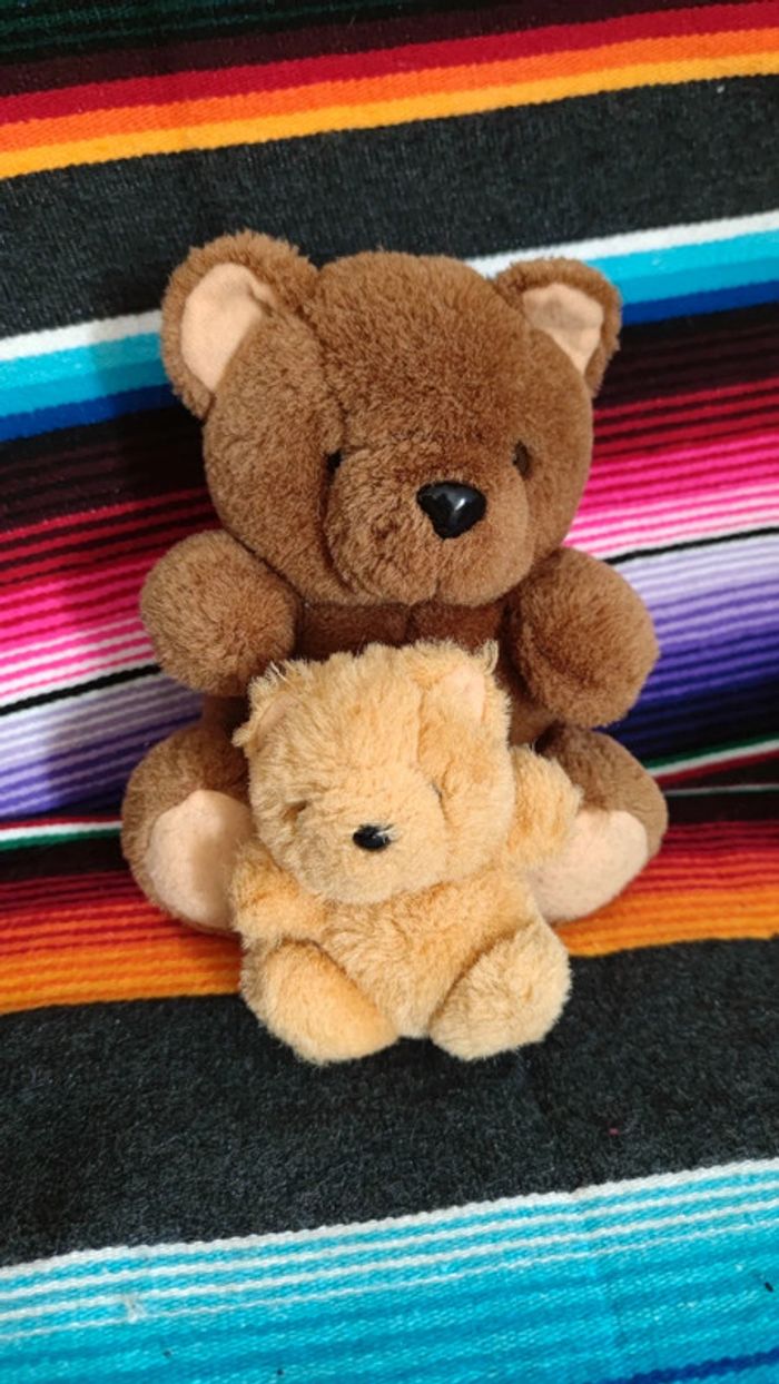Lot de 2 peluches maman ours et son ourson