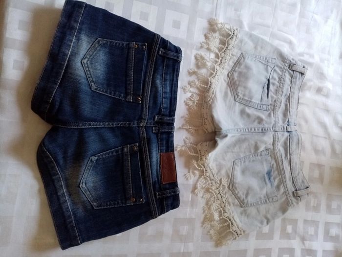 Lot 2 shorts en jeans taille basse - photo numéro 2